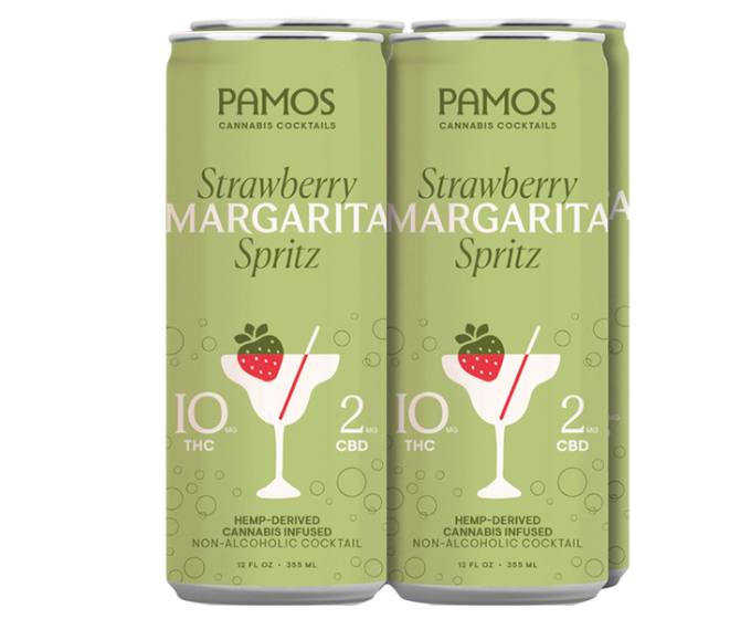 Pamos THC 10mg Strawberry Margarita Spritz 12oz 4-Pack Can