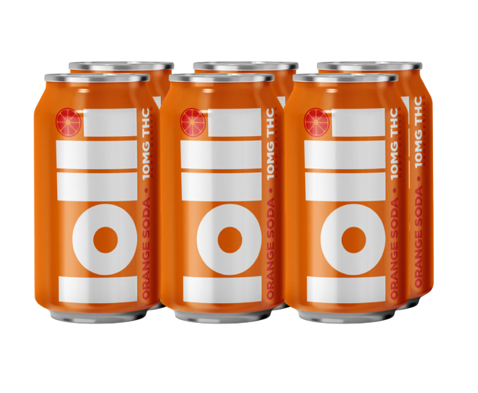 Lolli THC 10mg Orange Soda 12oz 6-Pack Can