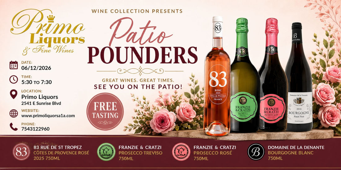 Patio Pounders Wine Tasting at Primo Liquors | Free Tasting Event – June 12, 2026