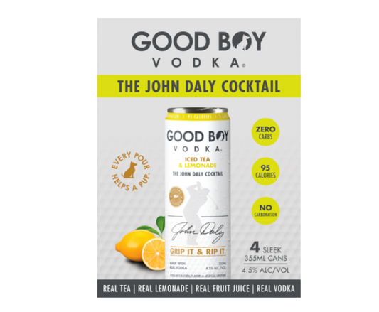 Good Boy John Daly Vodka Iced Tea & Lemonade 12oz 4-Pack Can