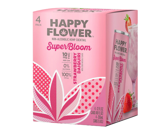 Happy Flower Strawberry Daiquiri THC 10mg 12oz 4-Pack Can