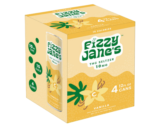 Fizzy Janes Vanilla 10mg THC Seltzer 12oz 4-Pack Can