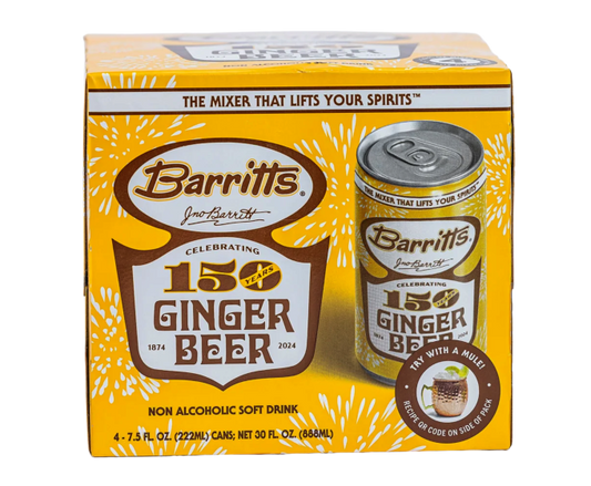 Barritts Ginger Beer 7.5oz 4-Pack Can