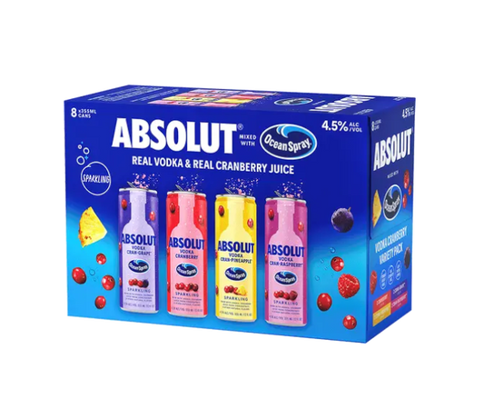 Absolut Ocean Spray Cranberry Assorted 355ml 8-Pack Can