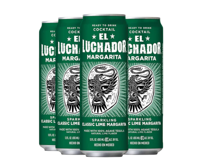 El Luchador Classic Lime Margarita 355ml 4-Pack Can