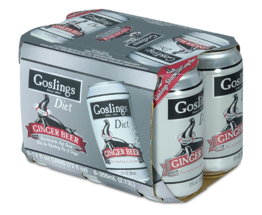 Goslings Diet Ginger Beer 12oz 6-Pack Can