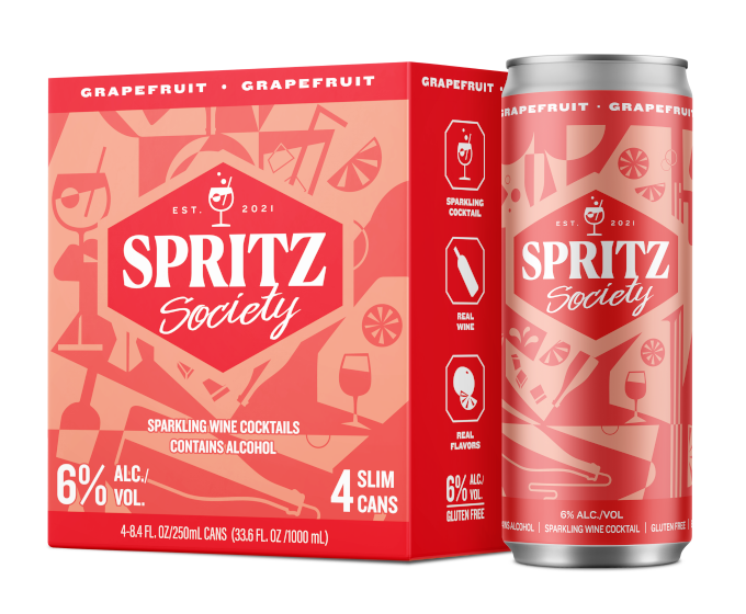 Spritz Society Grape Fruit 8.4oz 4-Pack Can