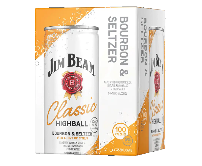 Jim Beam Bourbon & Classic Highball 355ml 4-Pack Can