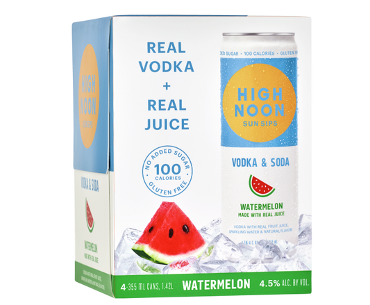 High Noon Vodka & Soda Watermelon 12oz 4-Pack Can (DNO P2)